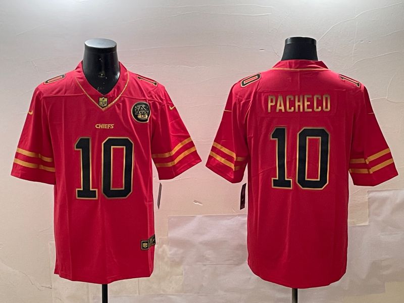 Men Kansas City Chiefs #10 Pacheco Red gold 2025 Nike Vapor Limited NFL Jersey style 2094->baltimore orioles->MLB Jersey